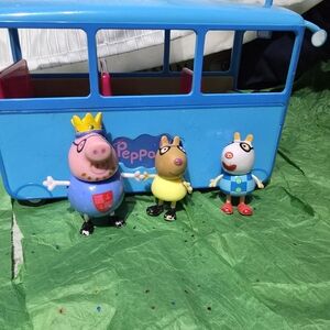 Peppa Pig Blue Toy Bus with Figures
